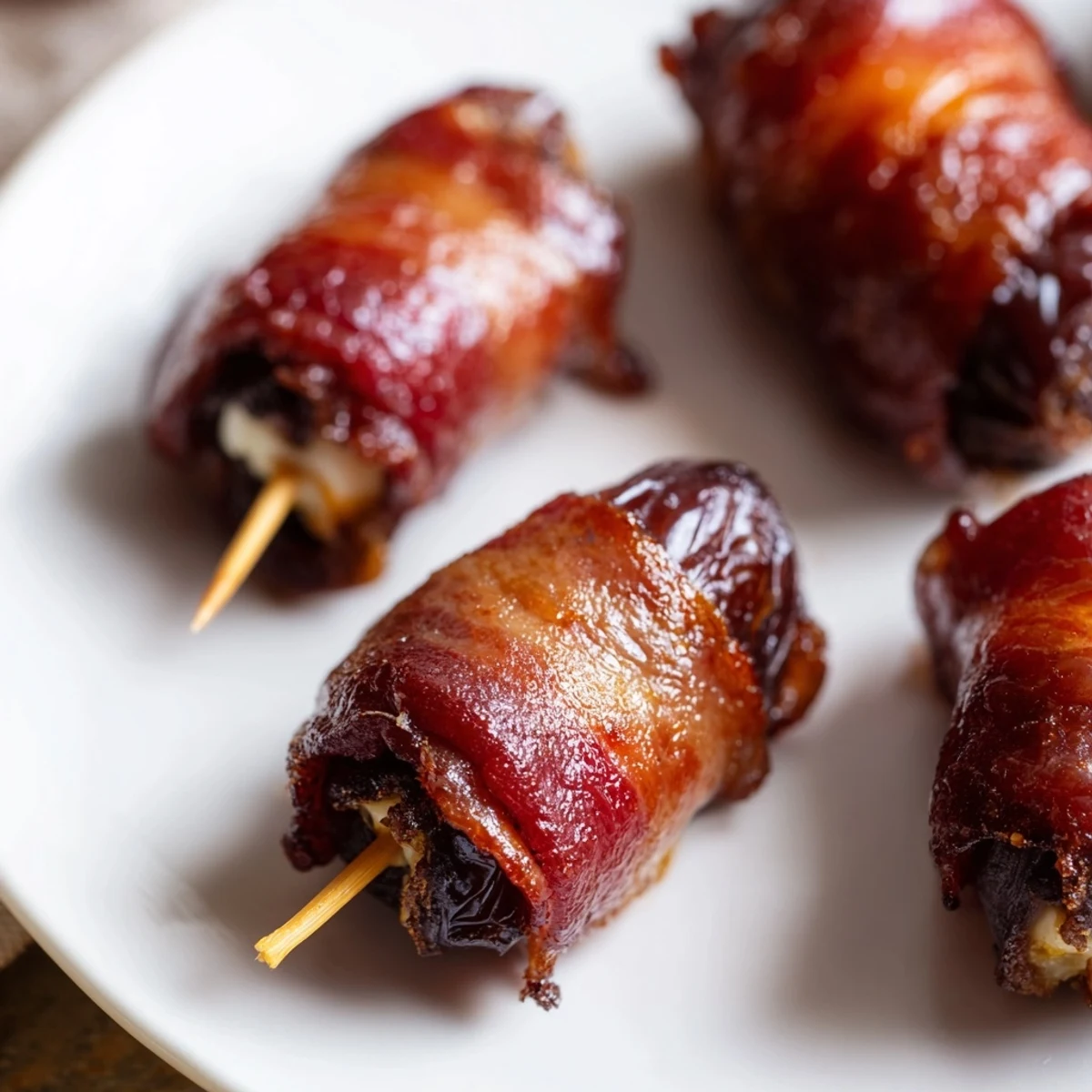 Air Fryer Crispy Beef Bacon Wrapped Dates showcase smoky beef bacon tightly wrapped around sweet Medjool dates for an irresistible texture.  