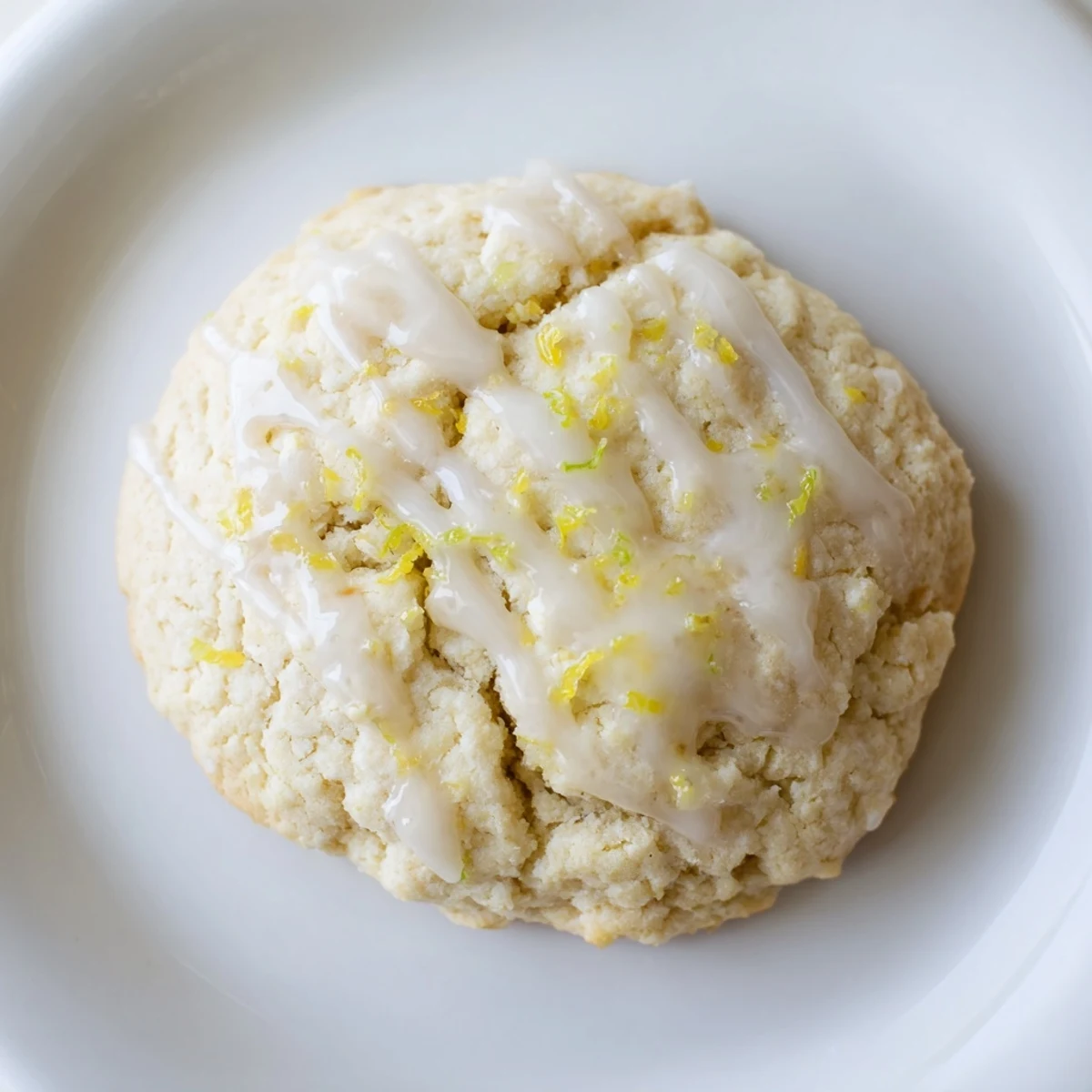 Golden Lemon Ricotta Cookies on a cooling rack, drizzled with bright lemon glaze and scattered with fresh lemon zest.