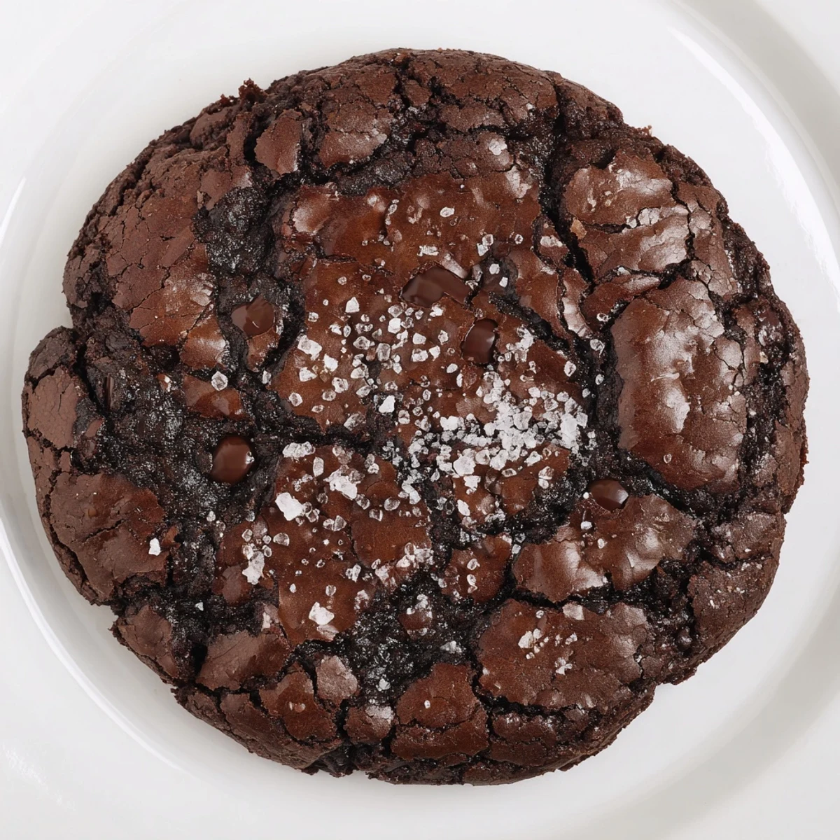 Warm Gourmet Brownie Cookies are served on a plate near a glass of cold milk.
