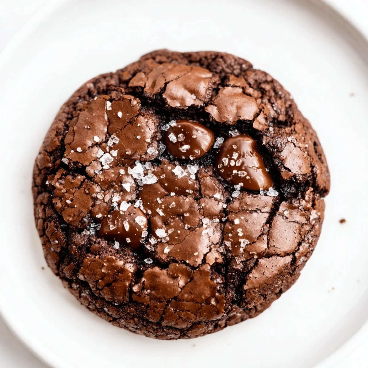 Close-up of rich Gourmet Brownie Cookies showing melted chocolate chips and a fudgy texture.