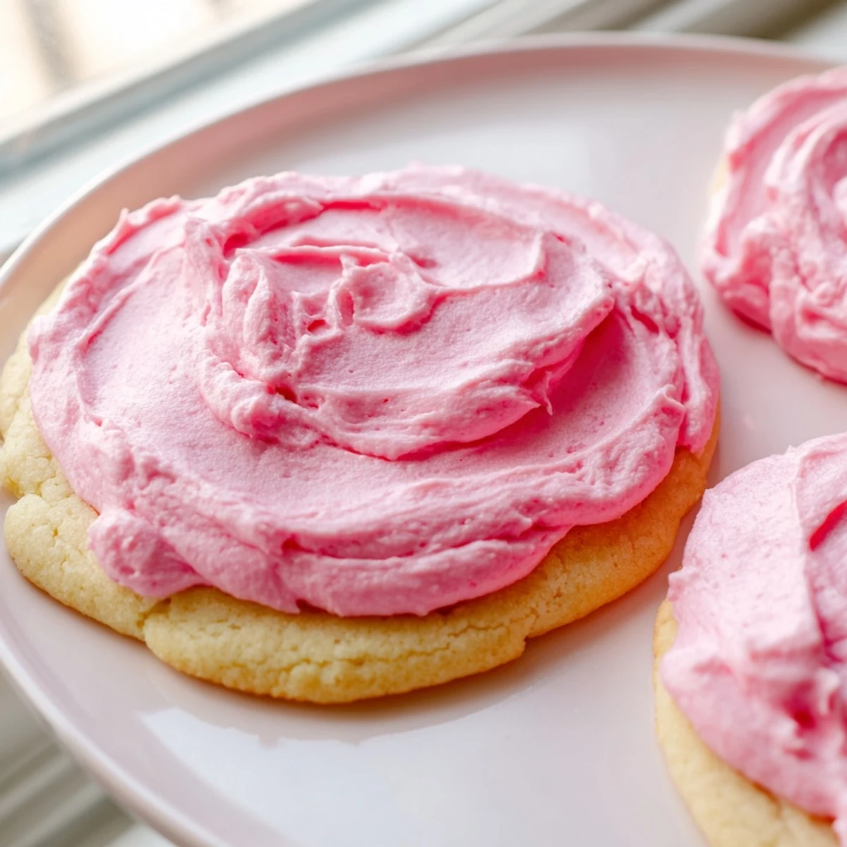 Freshly baked Crumbl Pink Sugar Cookies cooling on a wire rack, ready for a sweet dessert snack.