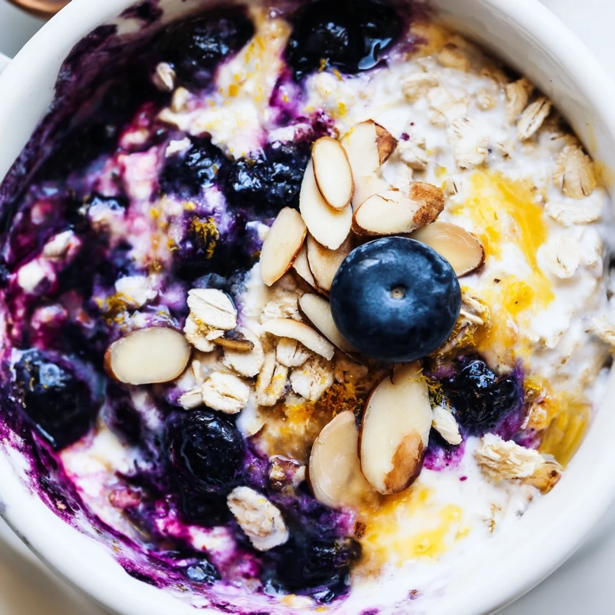 A gluten-free vegetarian morning meal, these Baked Blueberry Cottage Cheese Breakfast Bowls offer a comforting vanilla-scented start.