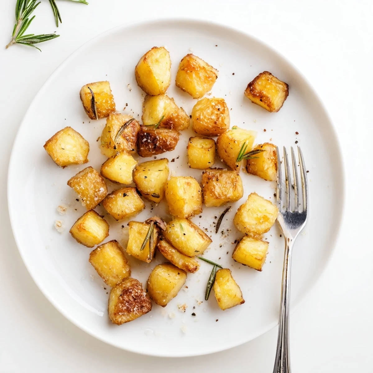 Steaming serving bowl of homemade roast potatoes alongside a British Sunday roast dinner