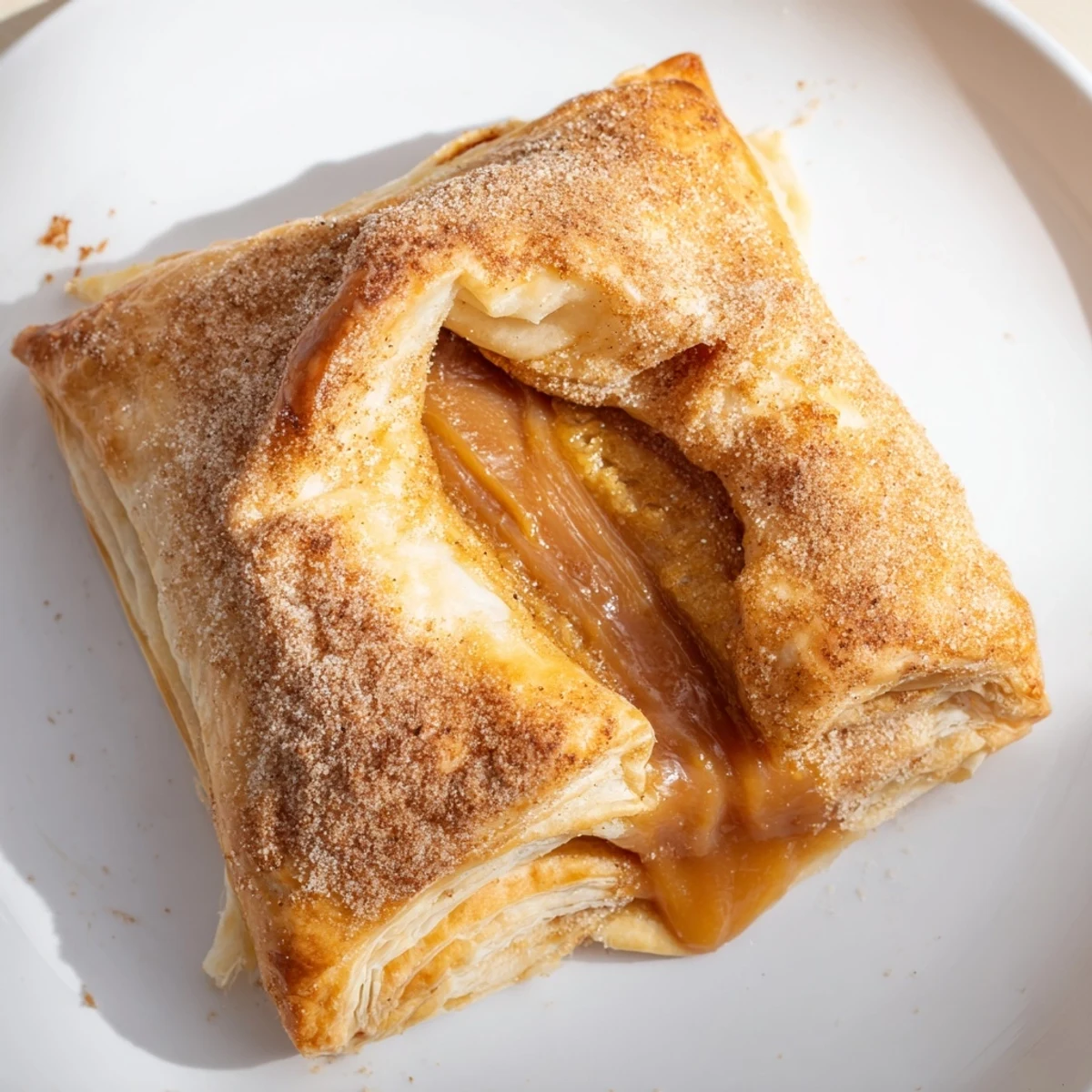 Warm dulce de leche pastries fresh from the oven with puffed golden crust