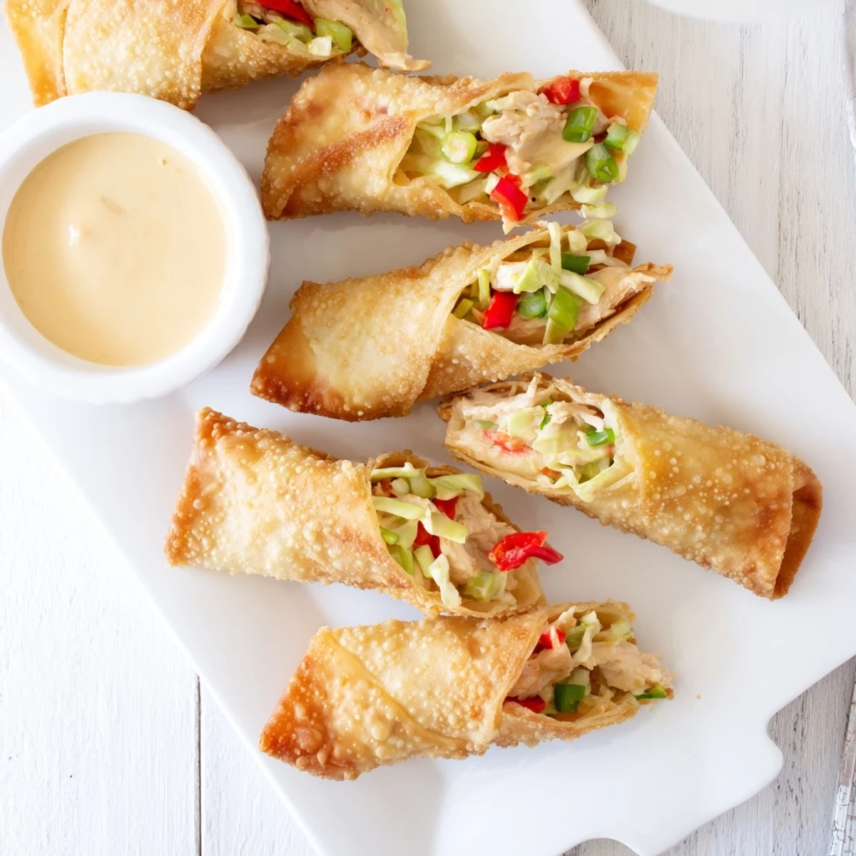 Hand-fried Voodoo Egg Rolls showcasing golden brown pastry with cabbage and pepper filling visible at the ends