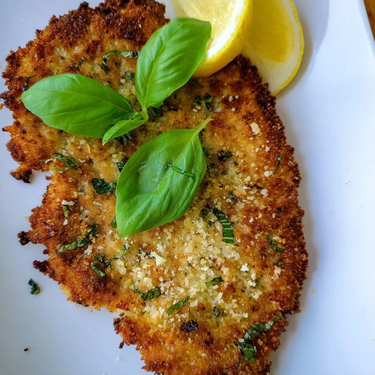 Perfectly cooked Italian chicken cutlets with golden crust and melted Parmesan cheese topping