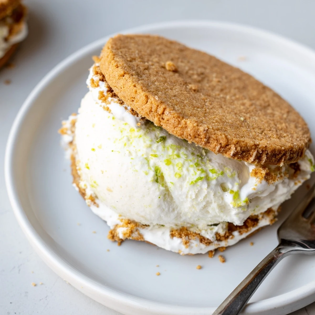 Chilled Key Lime Pie Ice Cream Sandwiches with bright citrus aroma, crisp cookies