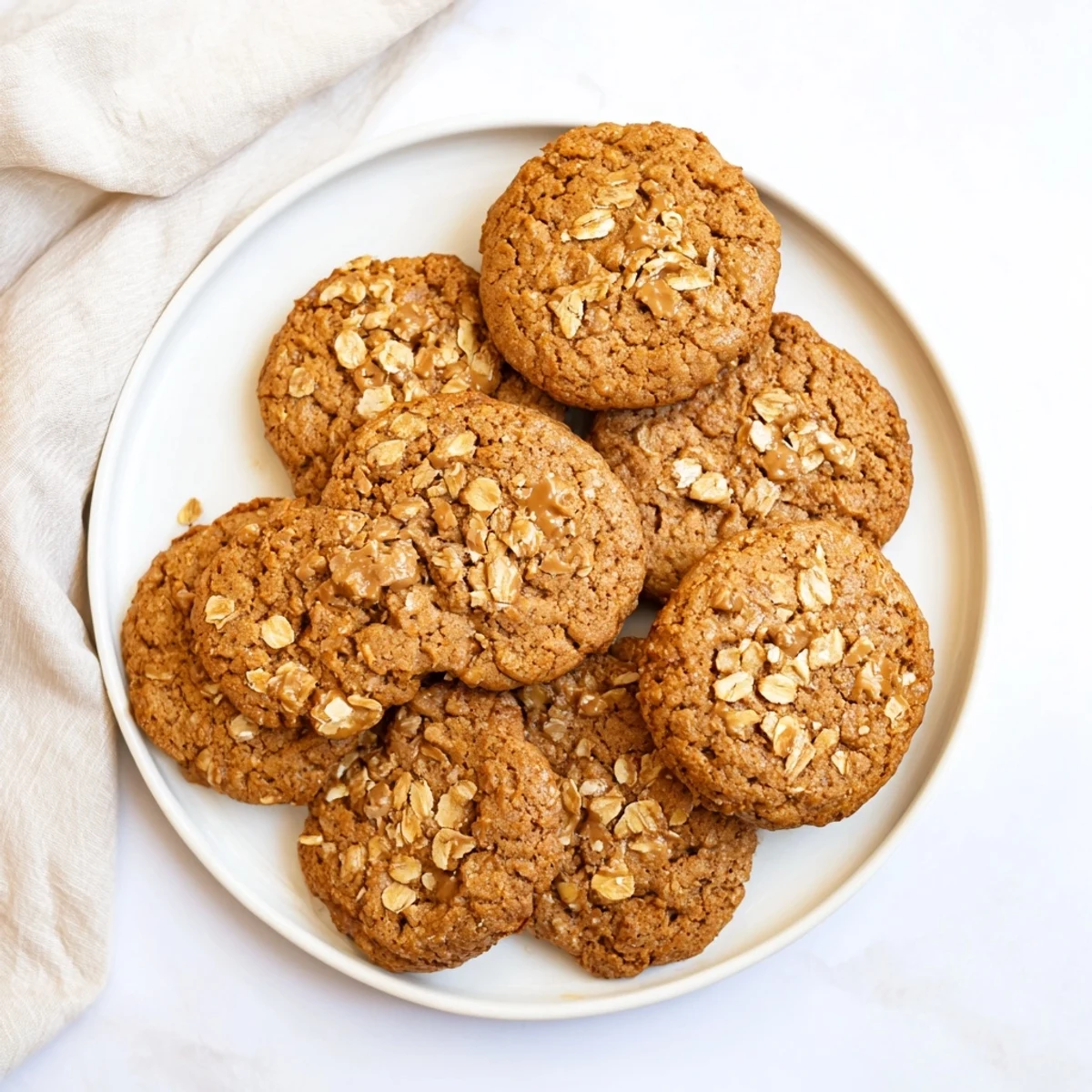 Chewy Biscoff oatmeal Lotus cookies fresh from the oven with melty cookie butter centers