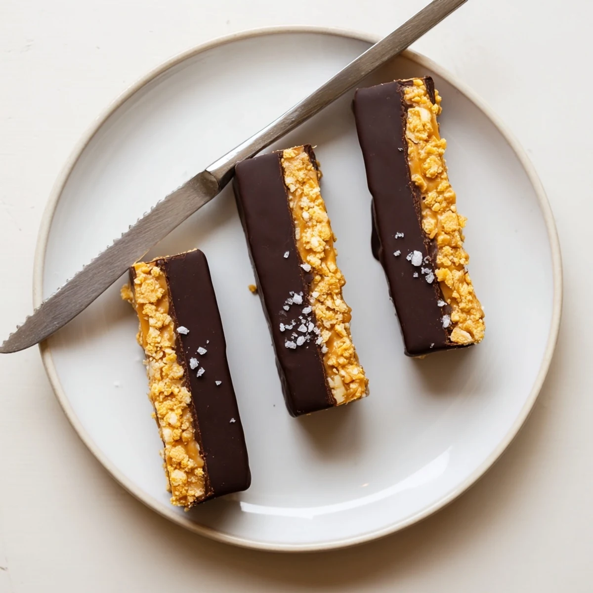 Golden peanut butter healthy homemade Butterfingers with a rich dark chocolate coating