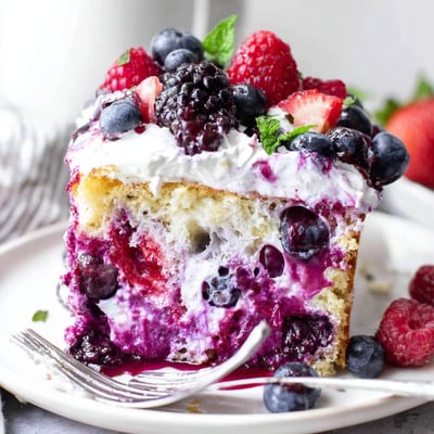 Summer Berry Poke Cake