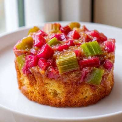 Upside Down Rhubarb Muffins